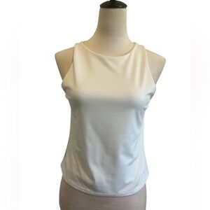 21 Saints Sleek White Fitted Sleeveless Tank